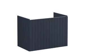 VitrA Root Groove 80cm 2 Door Wall Hung Washbasin Unit - Matt Dark Blue